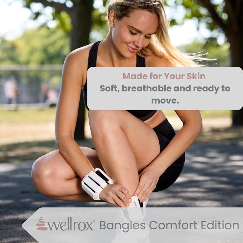 Wellrox أساور وزن – أوزان كاحل ومعصم قابلة للتعديل للنساء والرجال – مجموعة أوزان كاحل 2 رطل (1 رطل لكل وزن معصم) | أساور وزن للذراعين لليوغا، والبيلاتس، والجري والمشي - Image 3